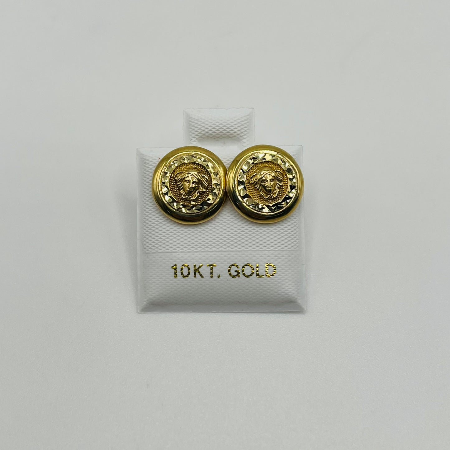 10k Diamond Cut Medusa Earrings
