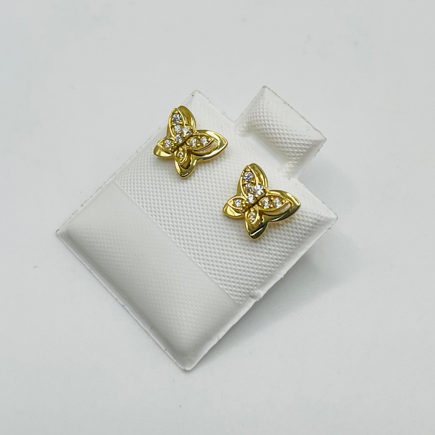 10k Gold Mini Cz Earrings (Screwback)