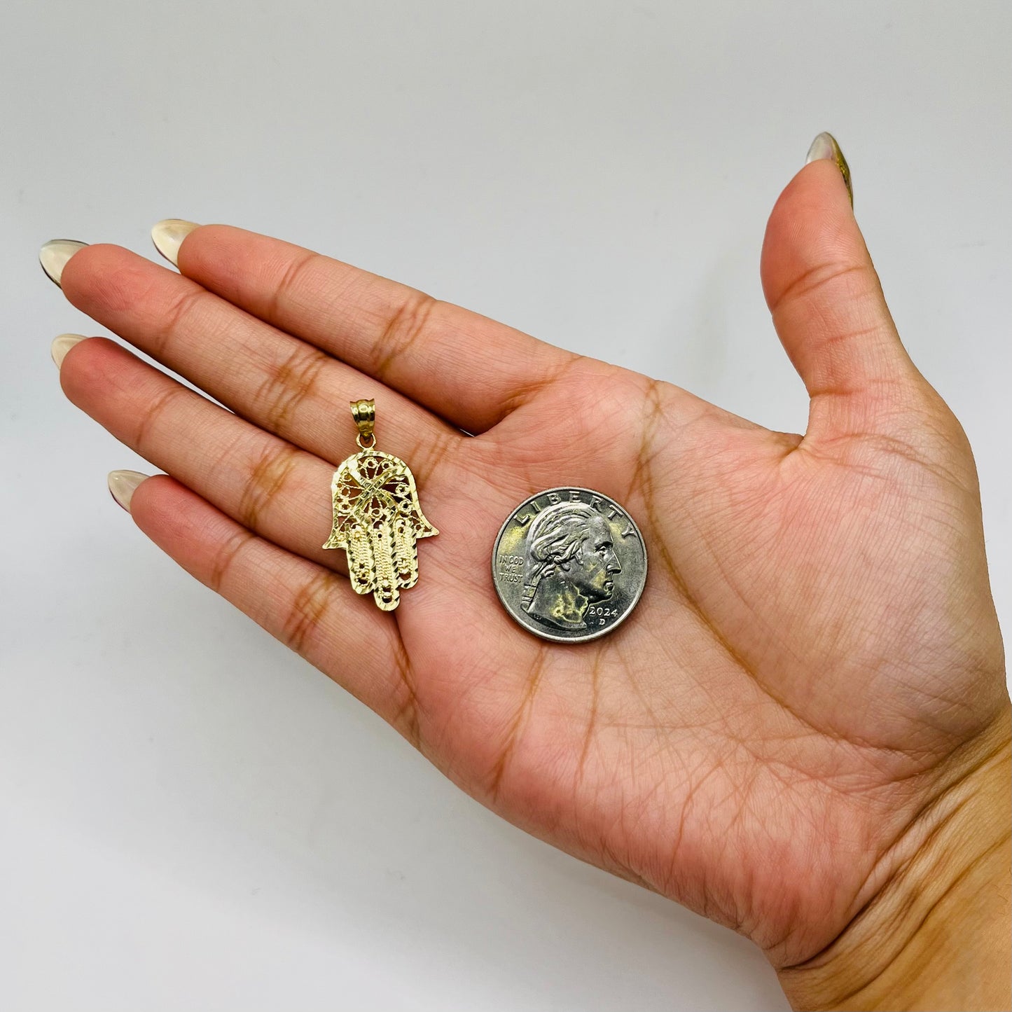 10k Gold Timeless Hamsa Charm