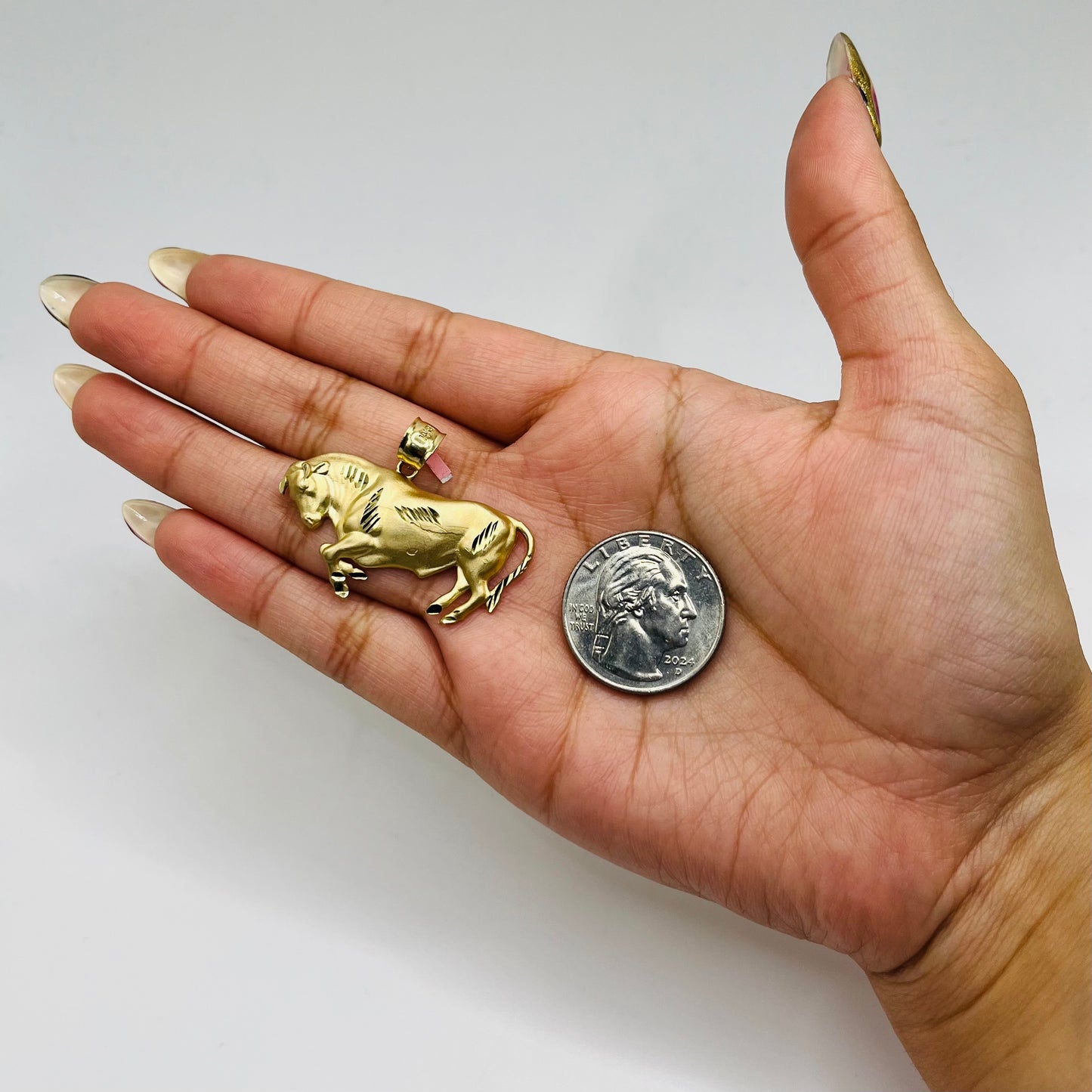14k Gold Yellow Bull Pendant (MED)
