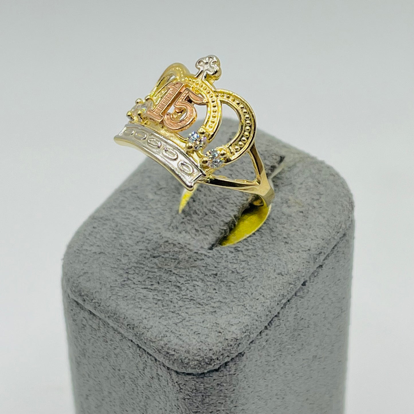 14k Gold Corona De Quinceañera Ring