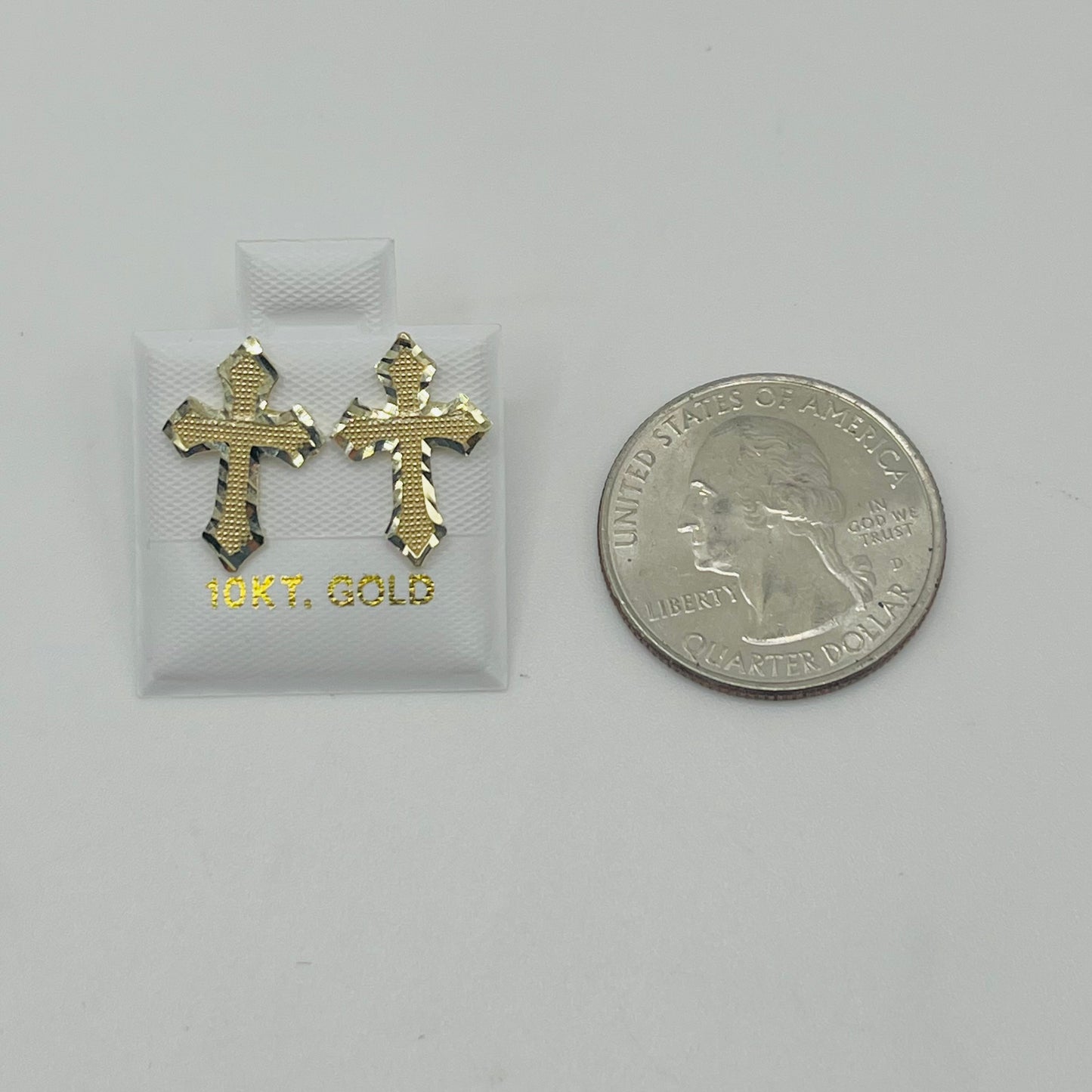 10k Gold Royal Cross Earrings