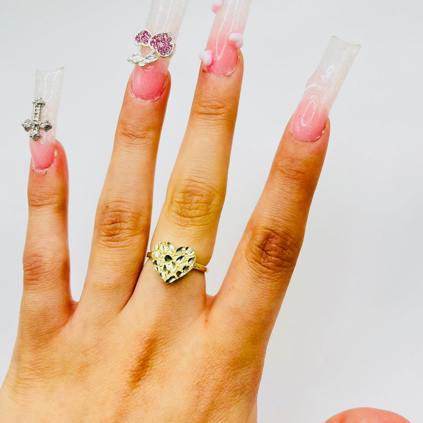 10K Gold Flat Heart Nugget Ring