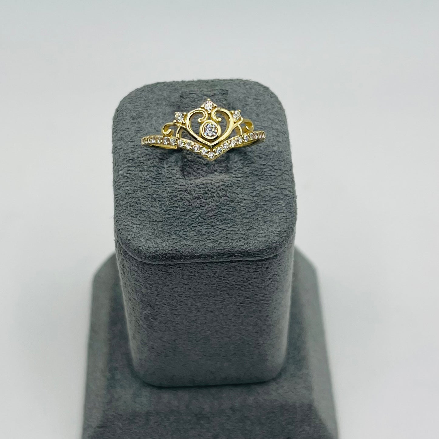 14k Gold CZ Princess Ring