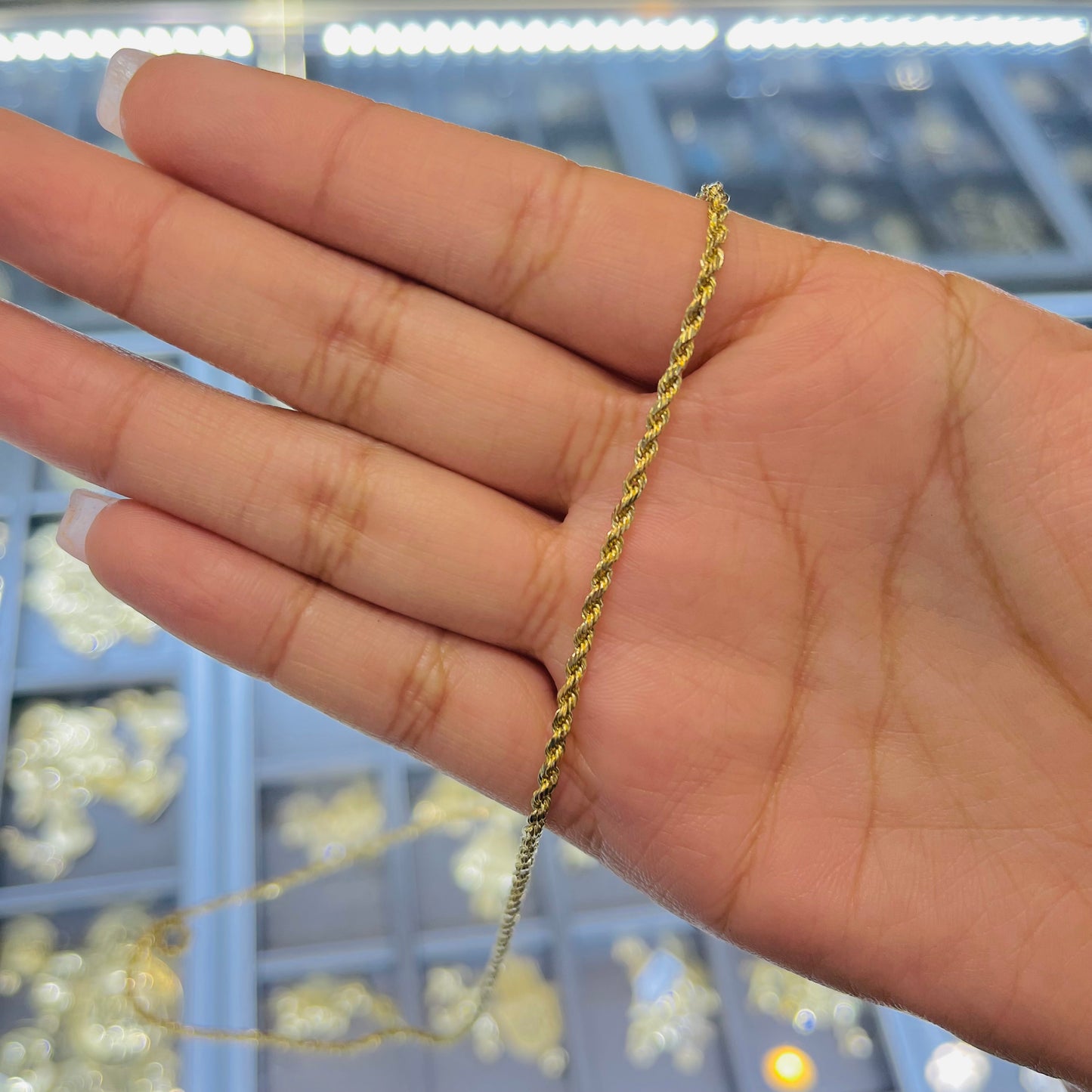 10K Gold 2mm Hollow Rope Chain