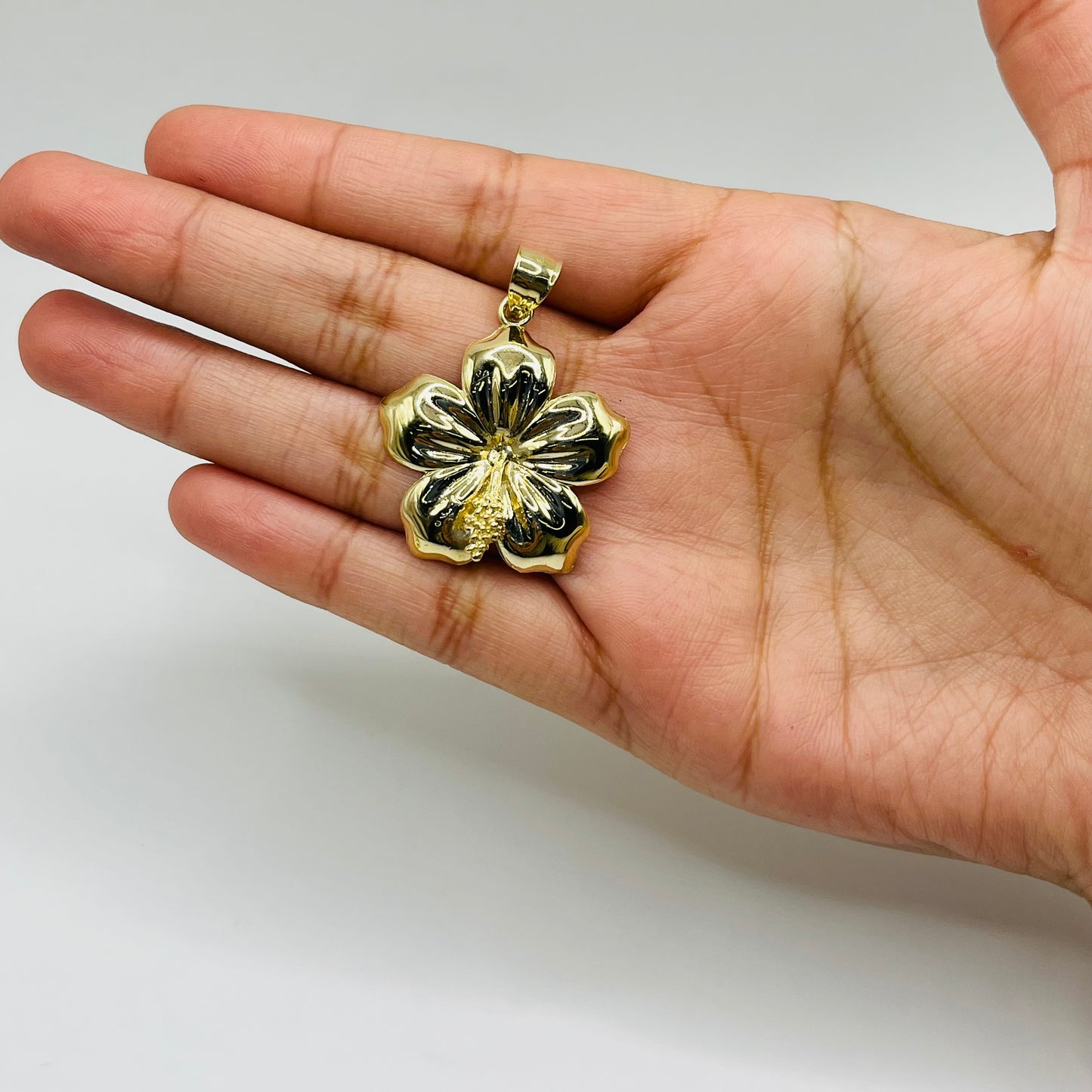 10k Gold Hibiscus Charm (Large)