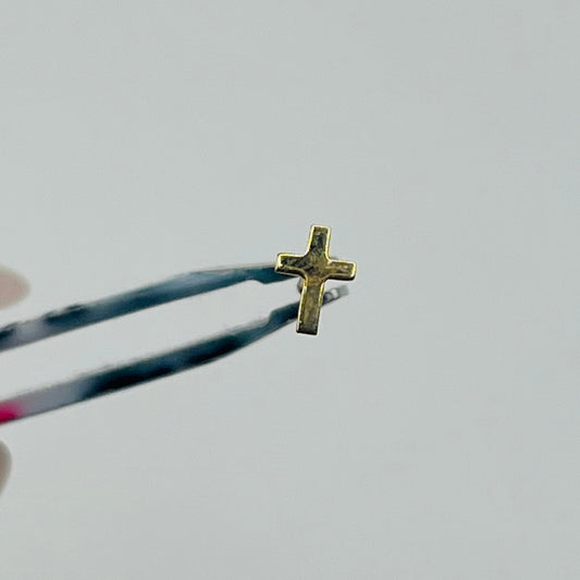 14K Gold Cross Nose Ring