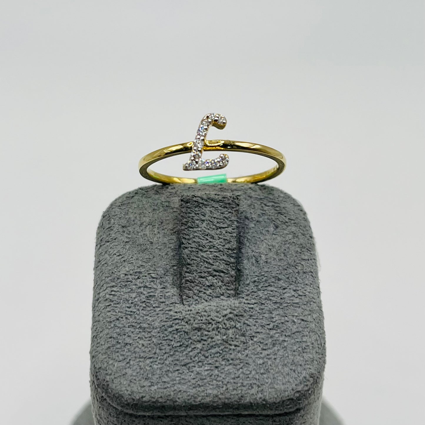 14k Gold Diamond Classic Intial Ring