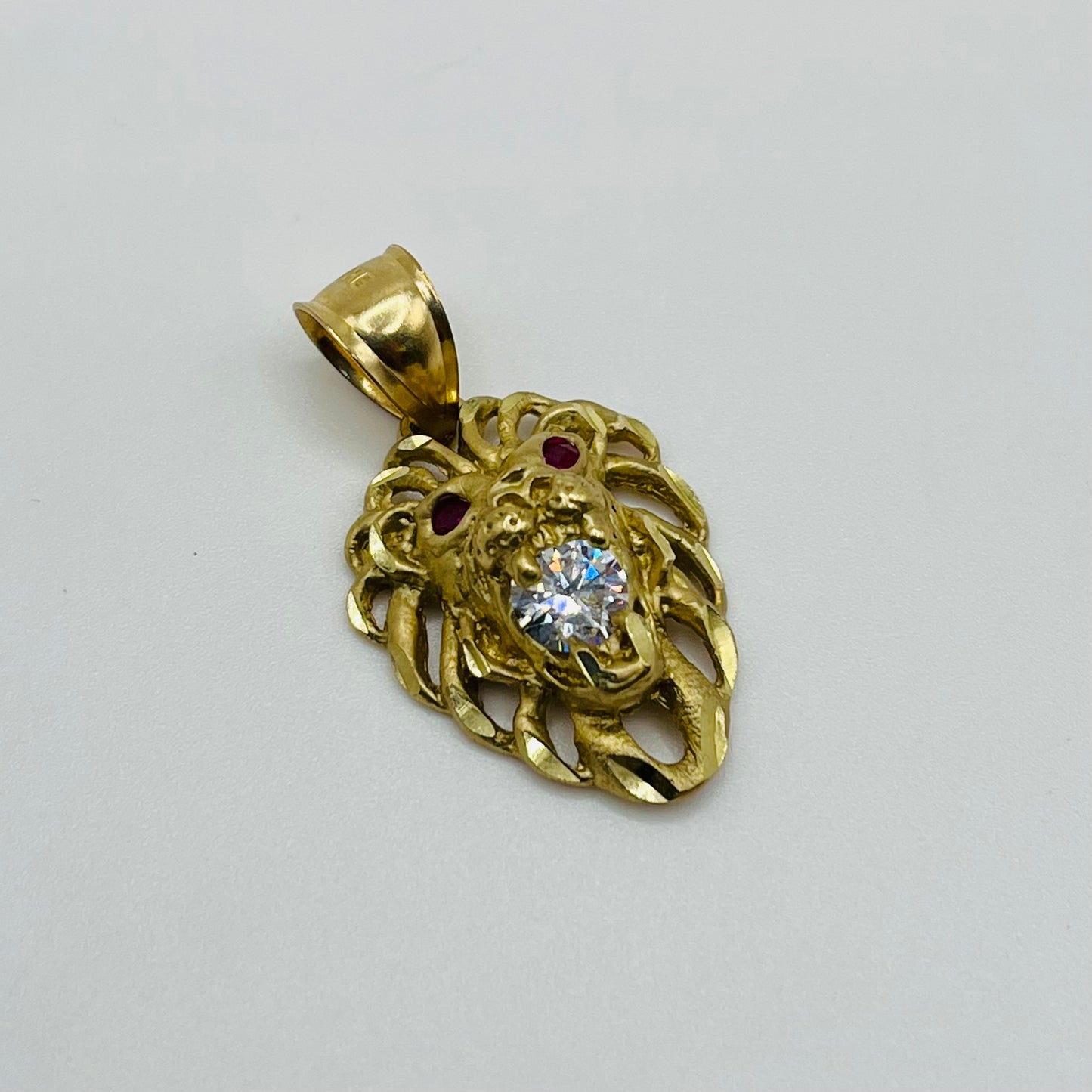 10k Gold Lion Cz Charm