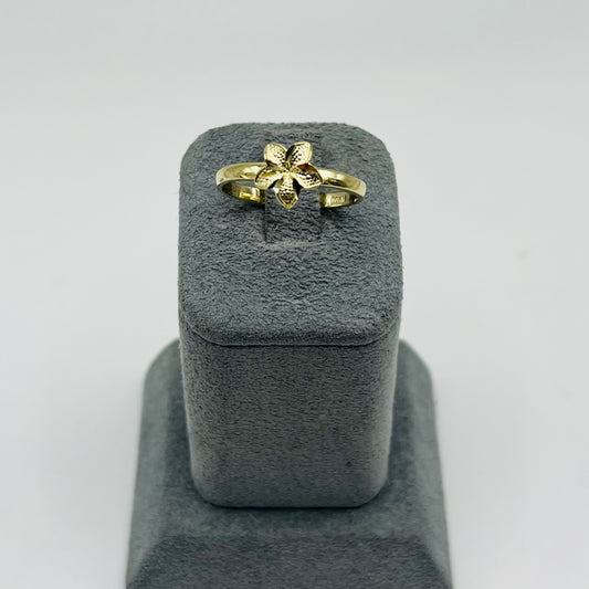 10k Gold Signature Hibiscus Flower Ring