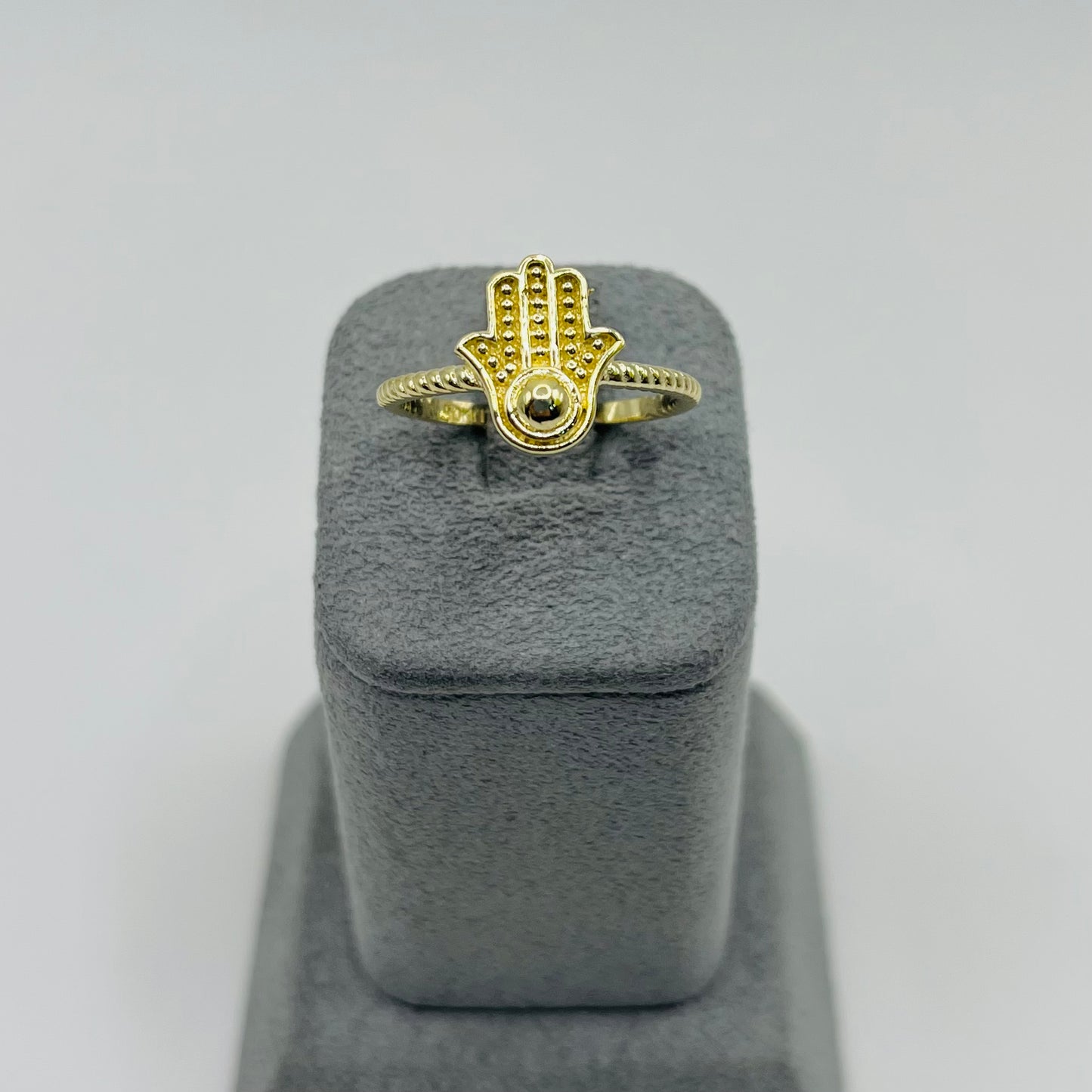 10k Gold Hamsa Arc Ring