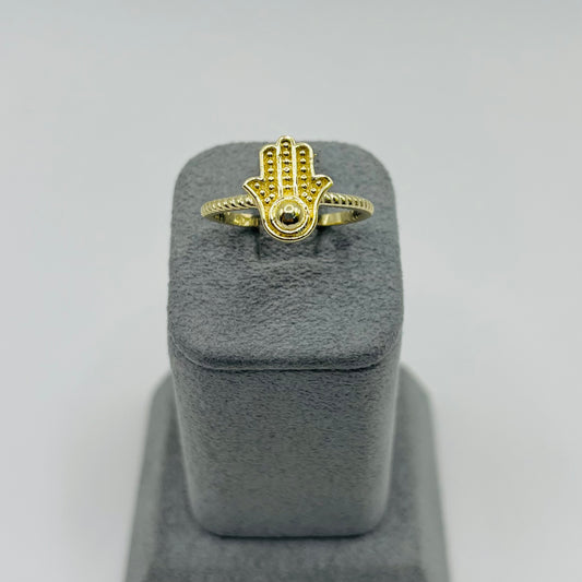 10k Gold Hamsa Arc Ring