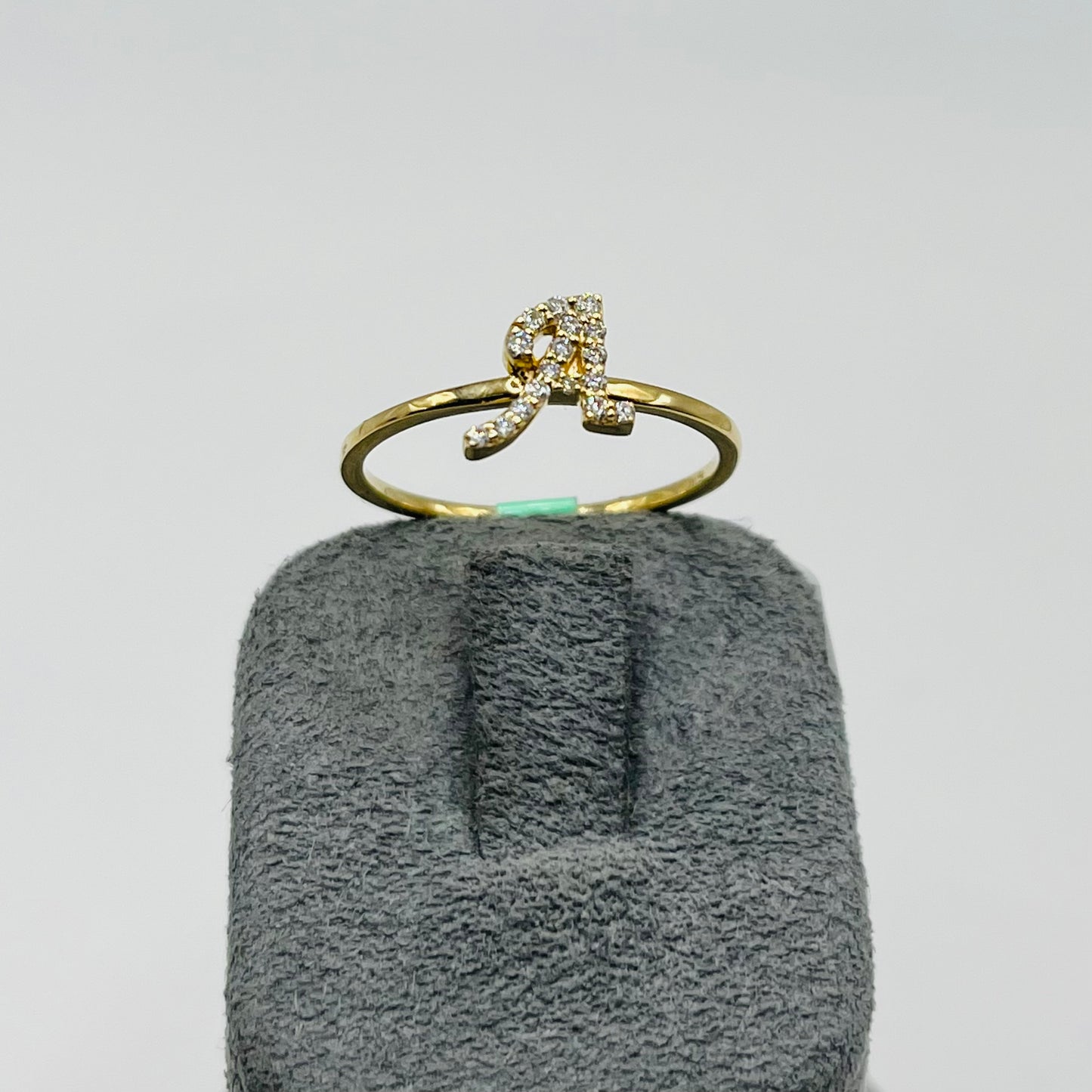 14k Gold Diamond Classic Intial Ring
