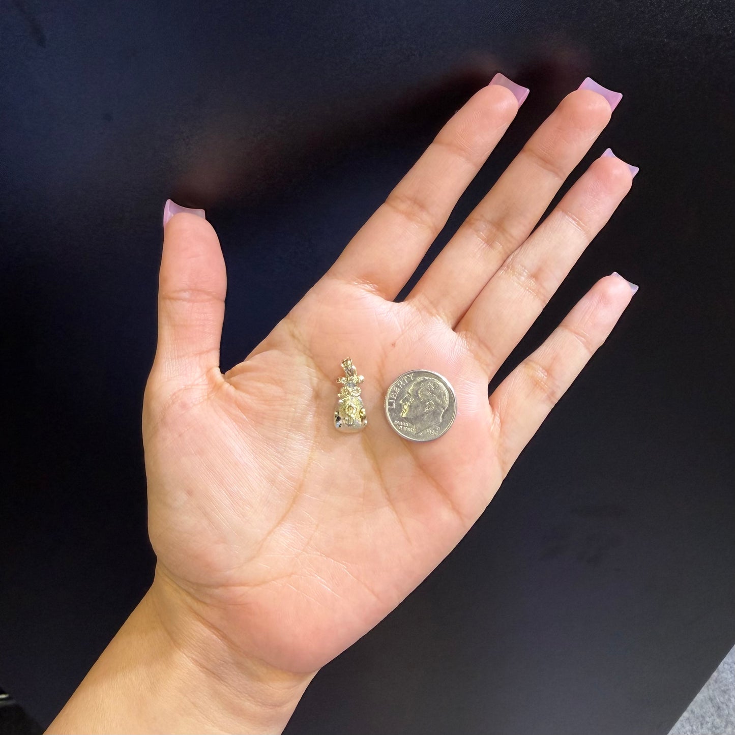 10k Gold Micro Money Bag Charm