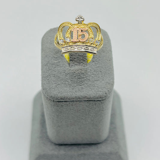 14k Gold Corona De Quinceañera Ring