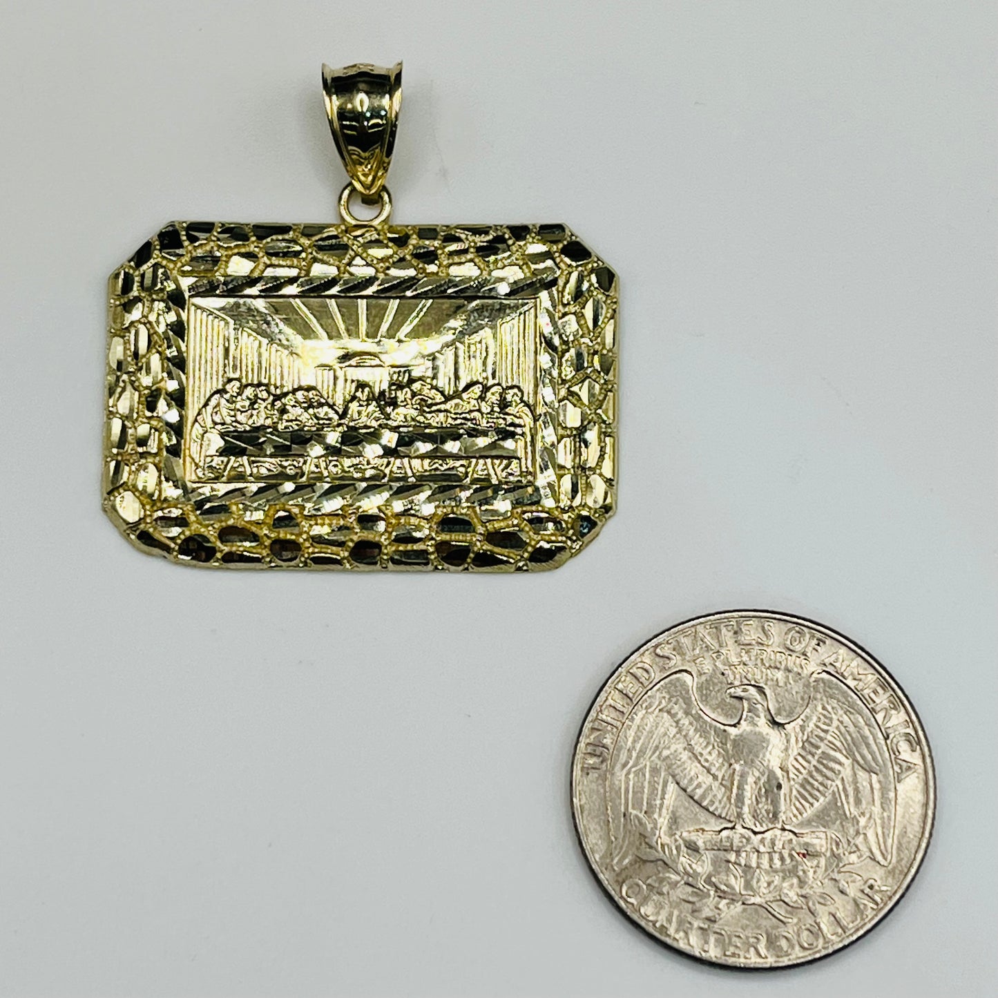 10K Gold Last Supper Nugget Pendant (MED)