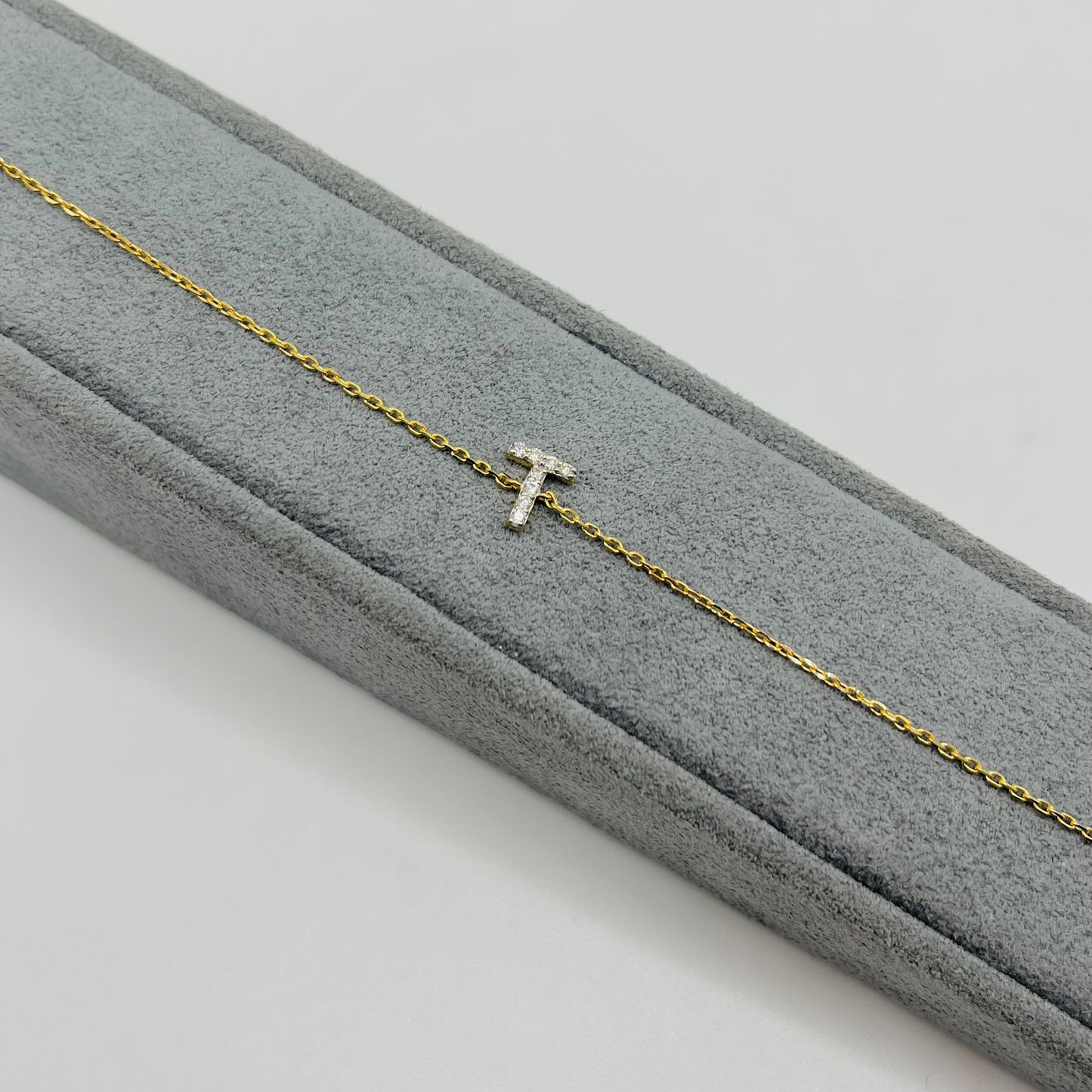 14K Gold Diamond Classic Initial Bracelet