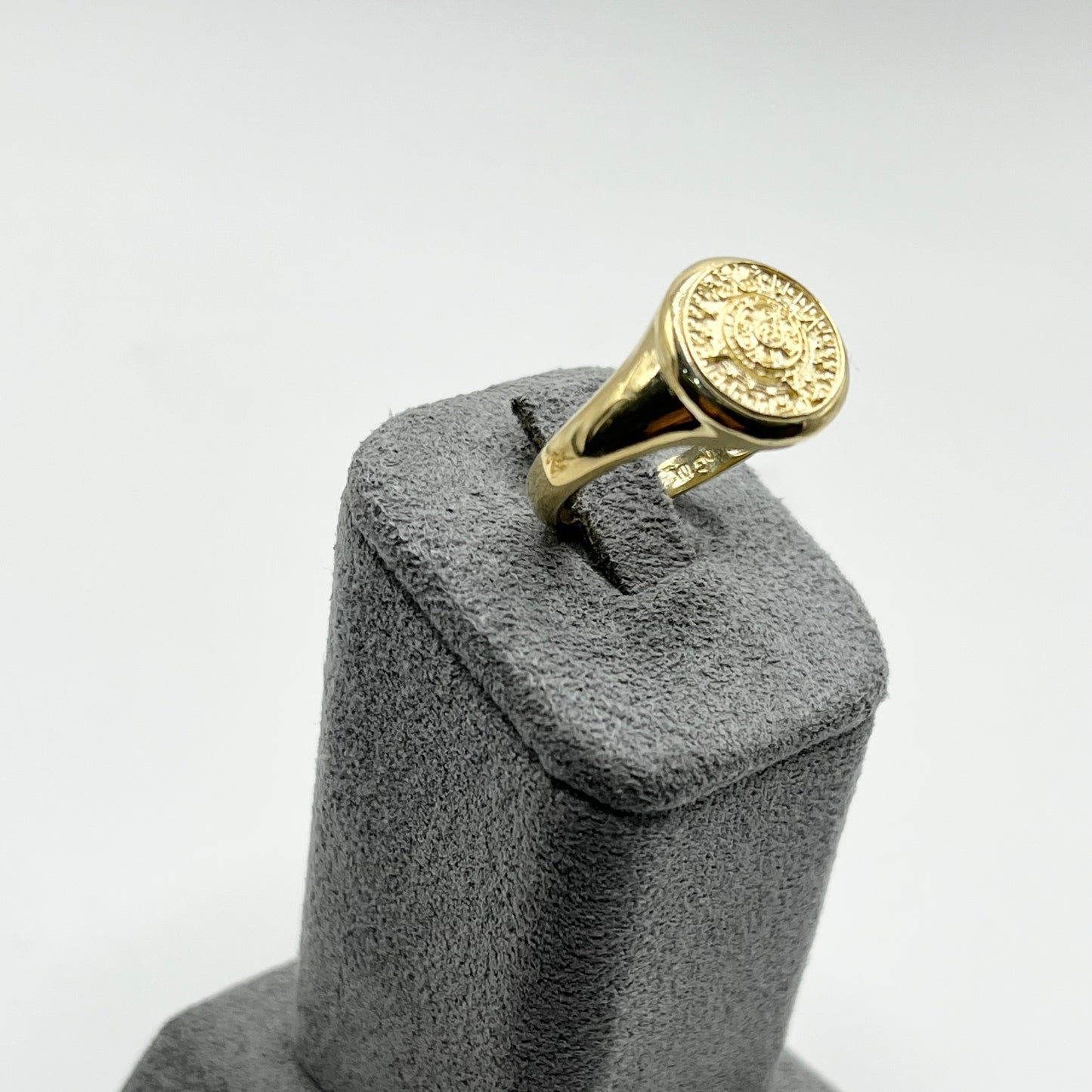 10K Gold Aztec Calendar Ring