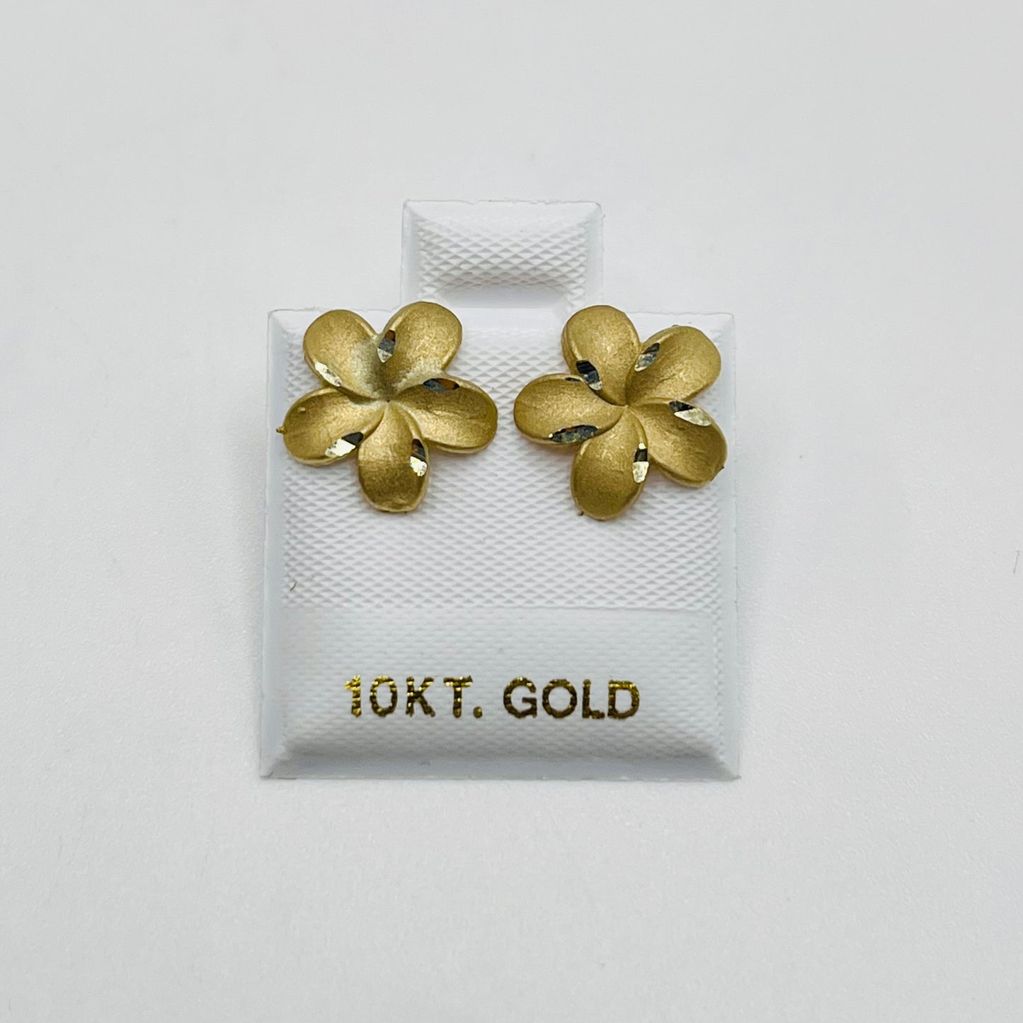 10k Gold Satin Hibiscus Earrings (M)