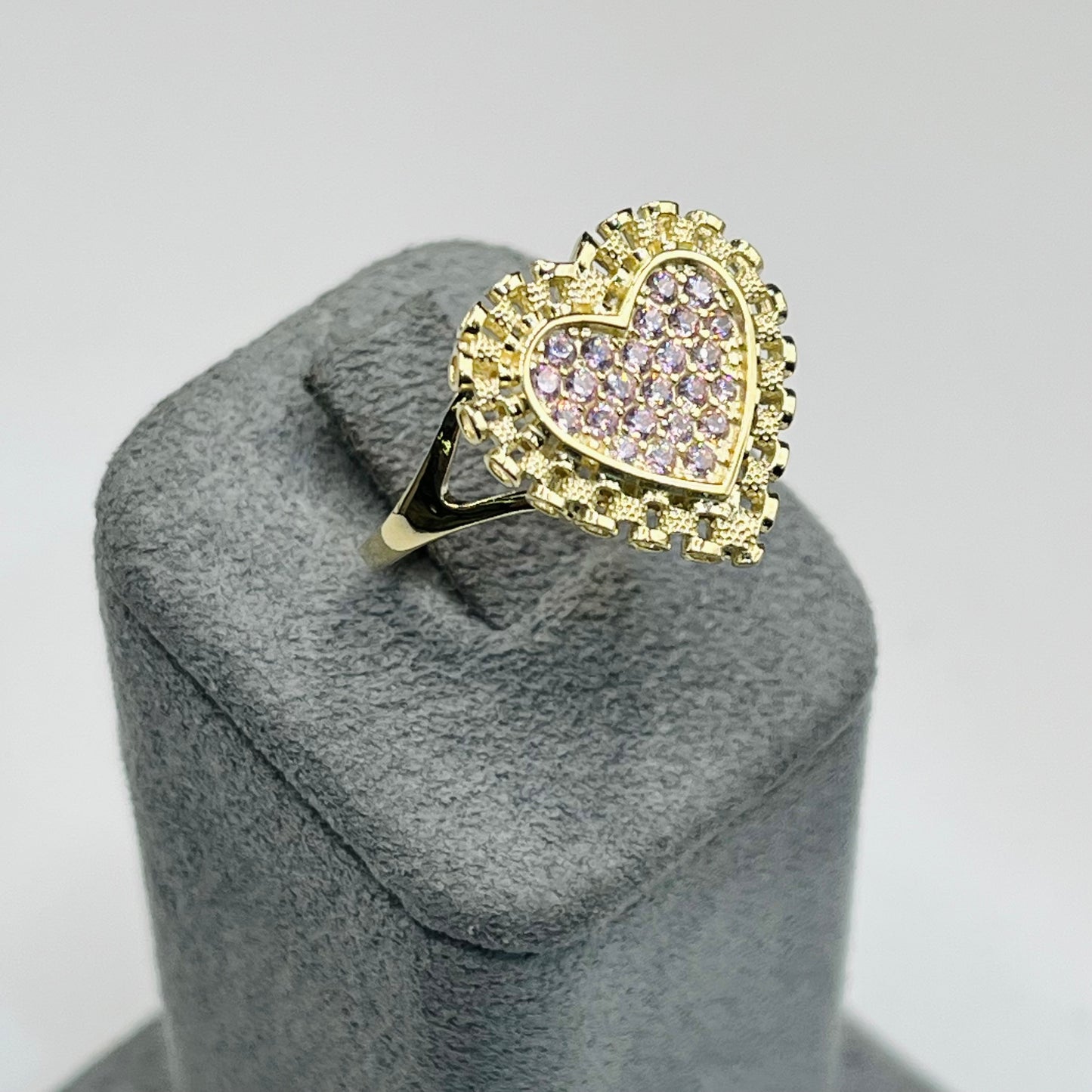 10k Gold RX Sparkle Ring Pink