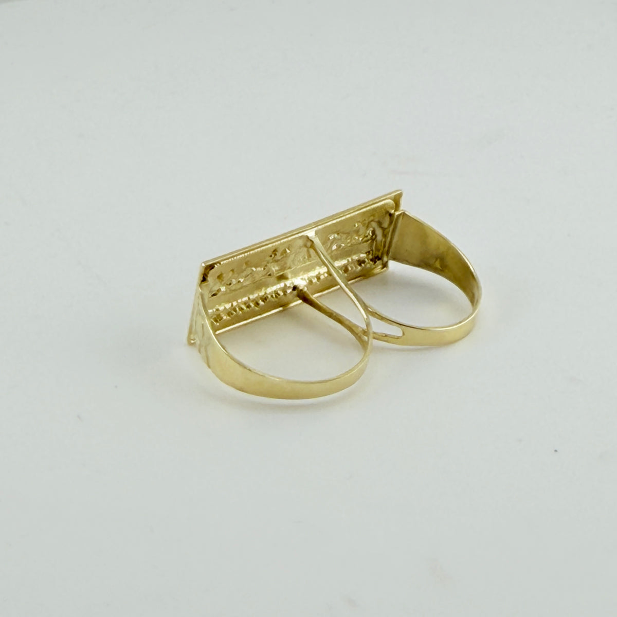 10K Gold Two Finger Last Supper Ring (Medium)