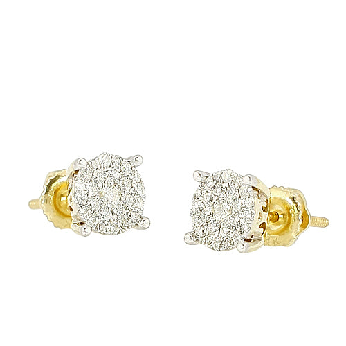 14KY 0.5ctw Diamond Luna Cluster Earrings