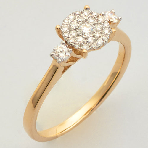 14k Gold Natural Diamonds Soleil Ring
