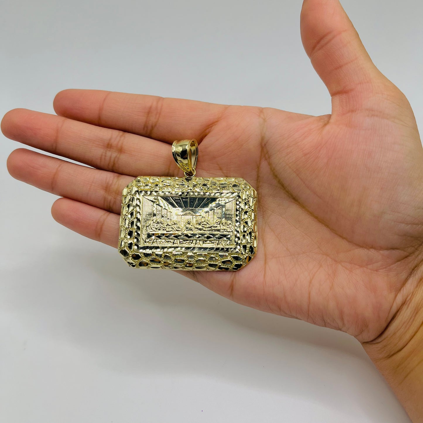 10K Gold Last Supper Nugget Pendant (XL)
