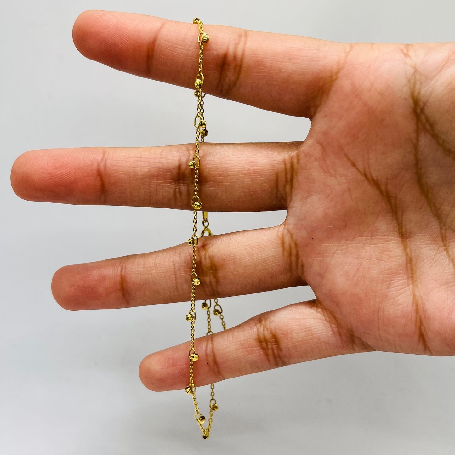 10k Gold Mini Mirror Ball Anklet
