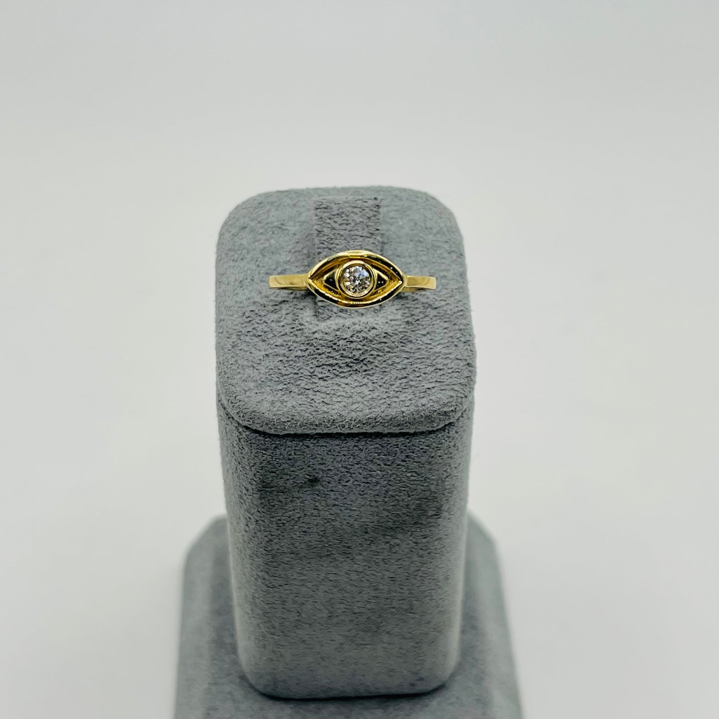14k Gold Natural Diamond Mal De Ojo Ring