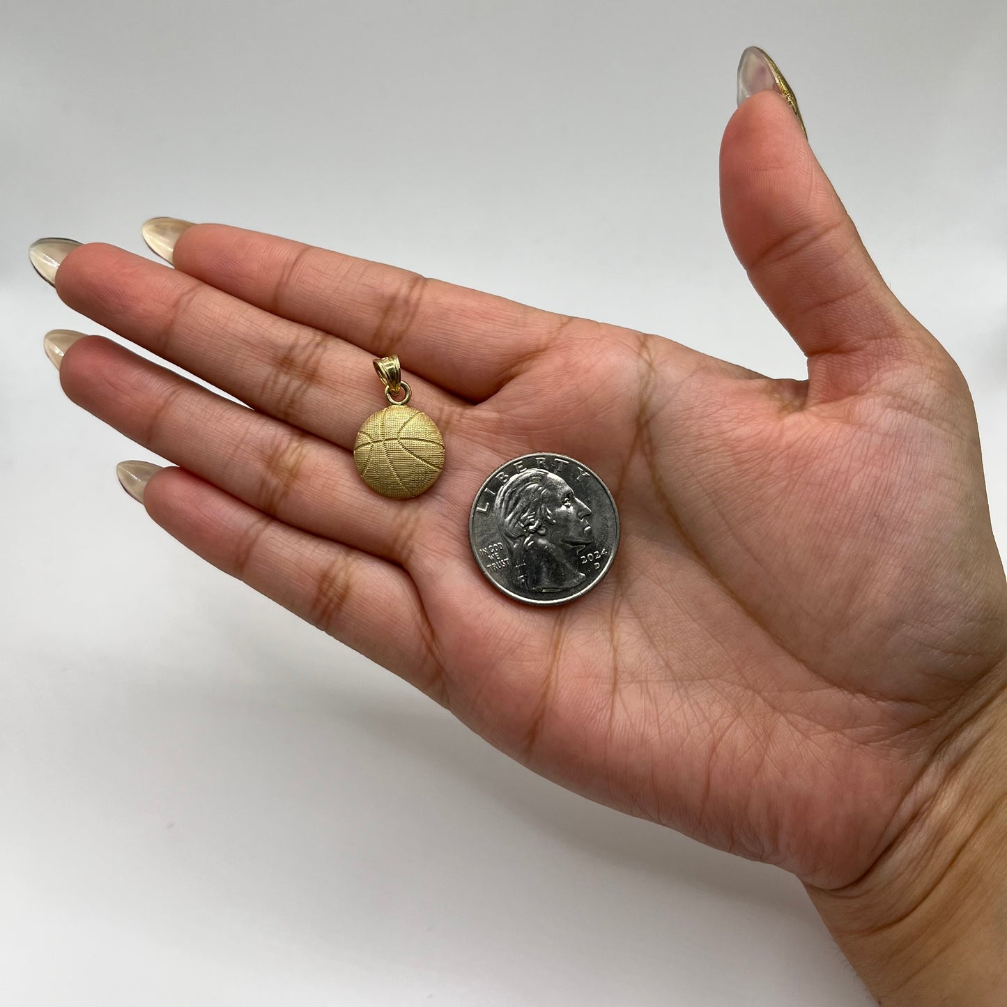 10k Gold Matte Basketball Charm