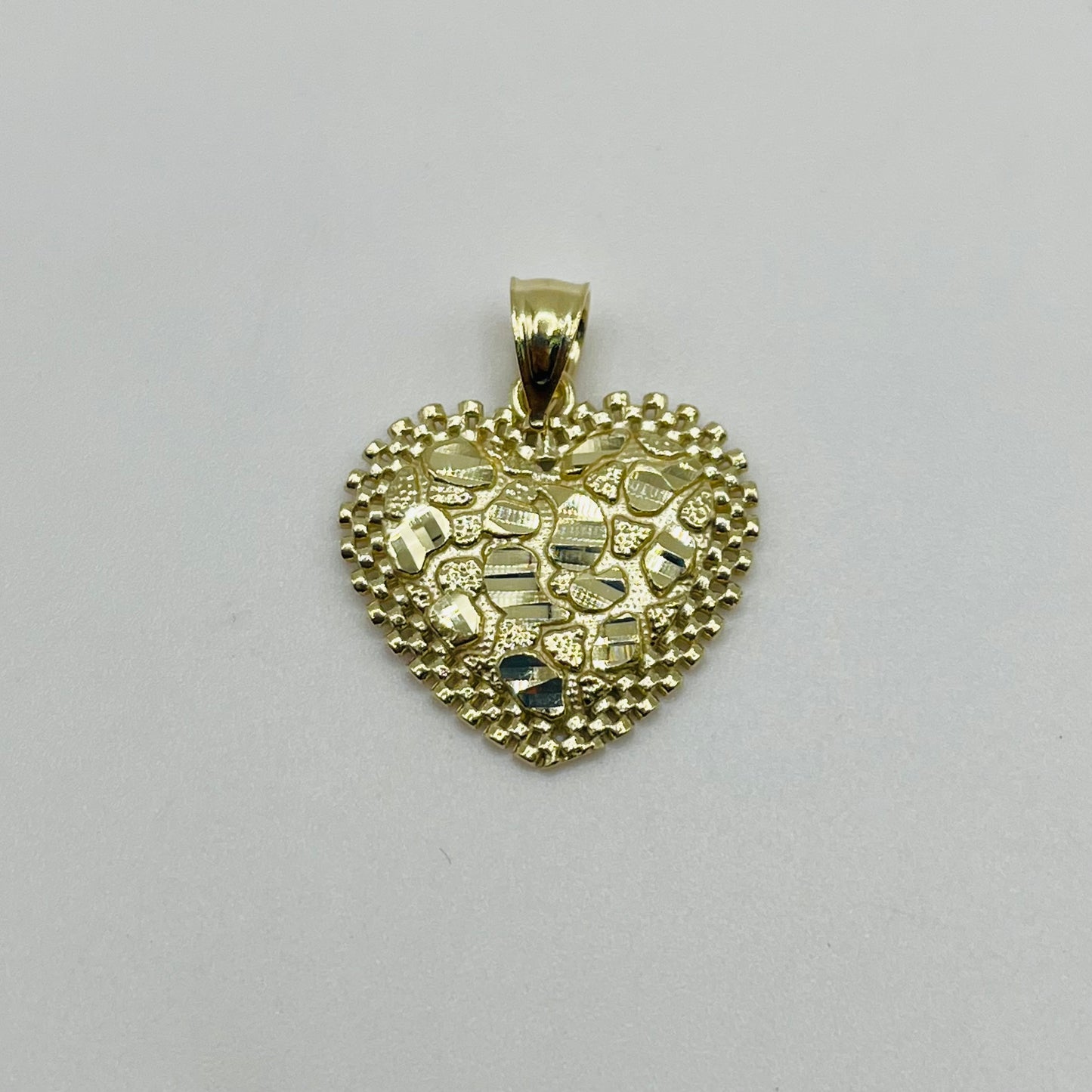 10k Gold Rx Heart Nugget Charm
