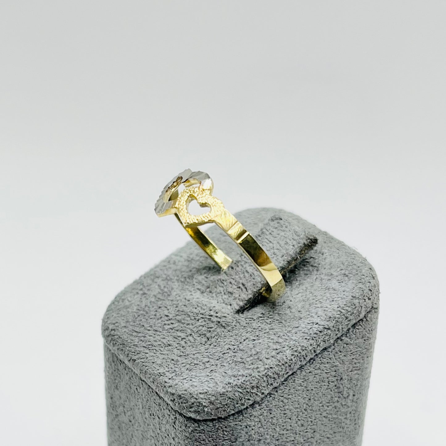 10K Gold Two Tone Interlocking Heart Ring