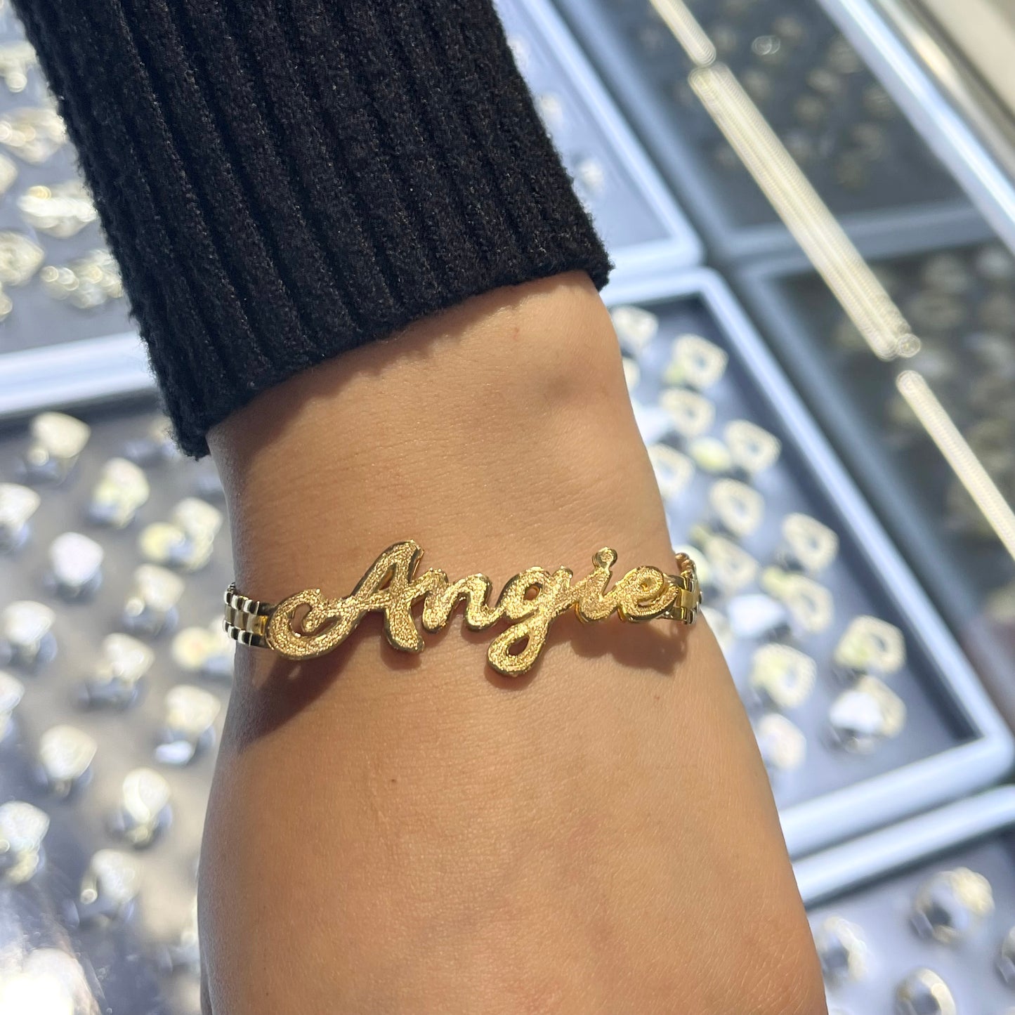 10K Gold Custom Nameplate 5mm RX Chain Bracelet