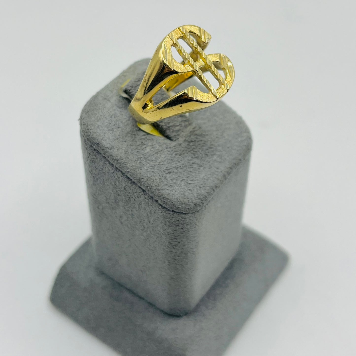 14k Gold Money Sign Ring