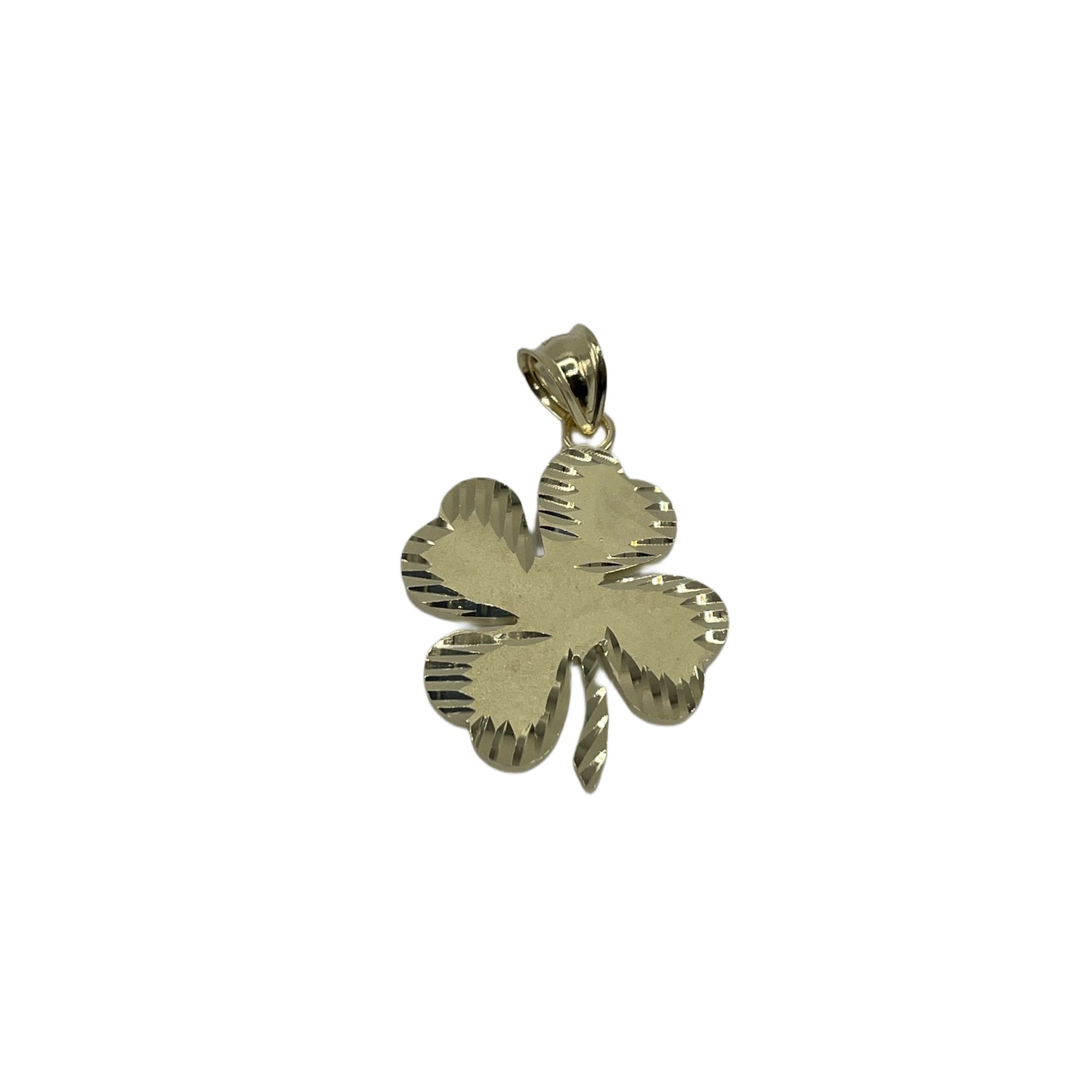 10K Gold Four Leaf Clover Pendant | Face Size: 15mm