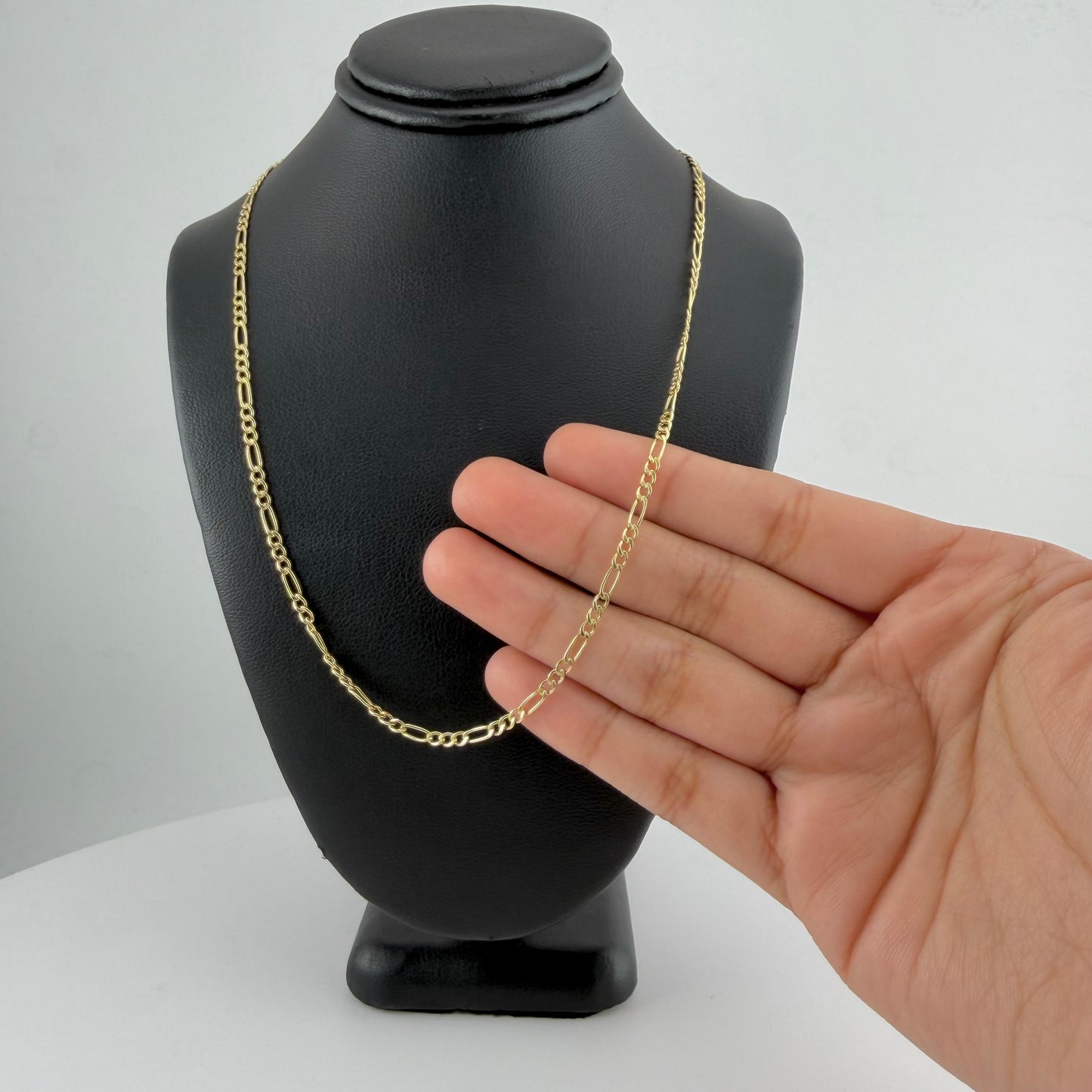 10k Gold 2.5mm Hollow Figaro Chain