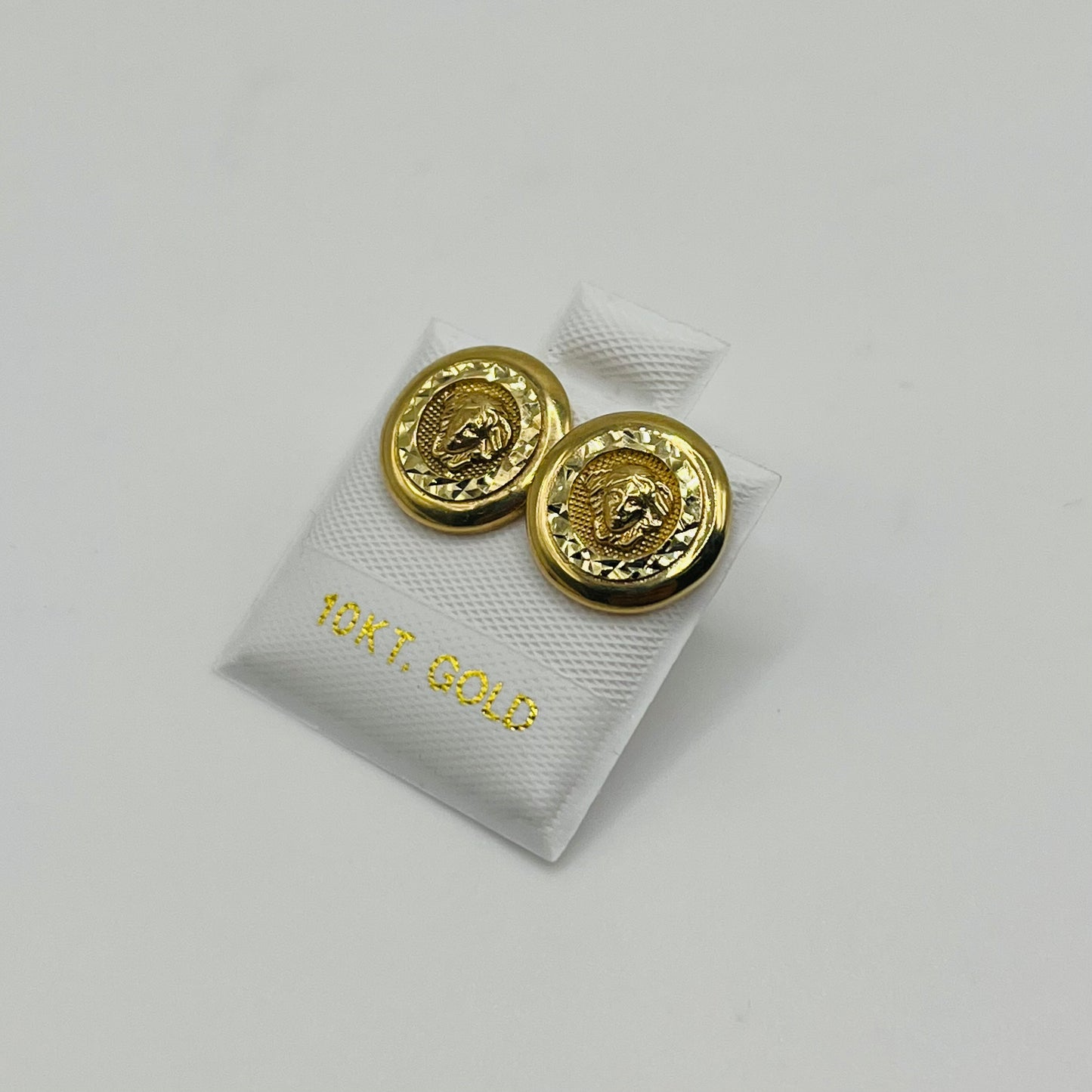 10k Diamond Cut Medusa Earrings