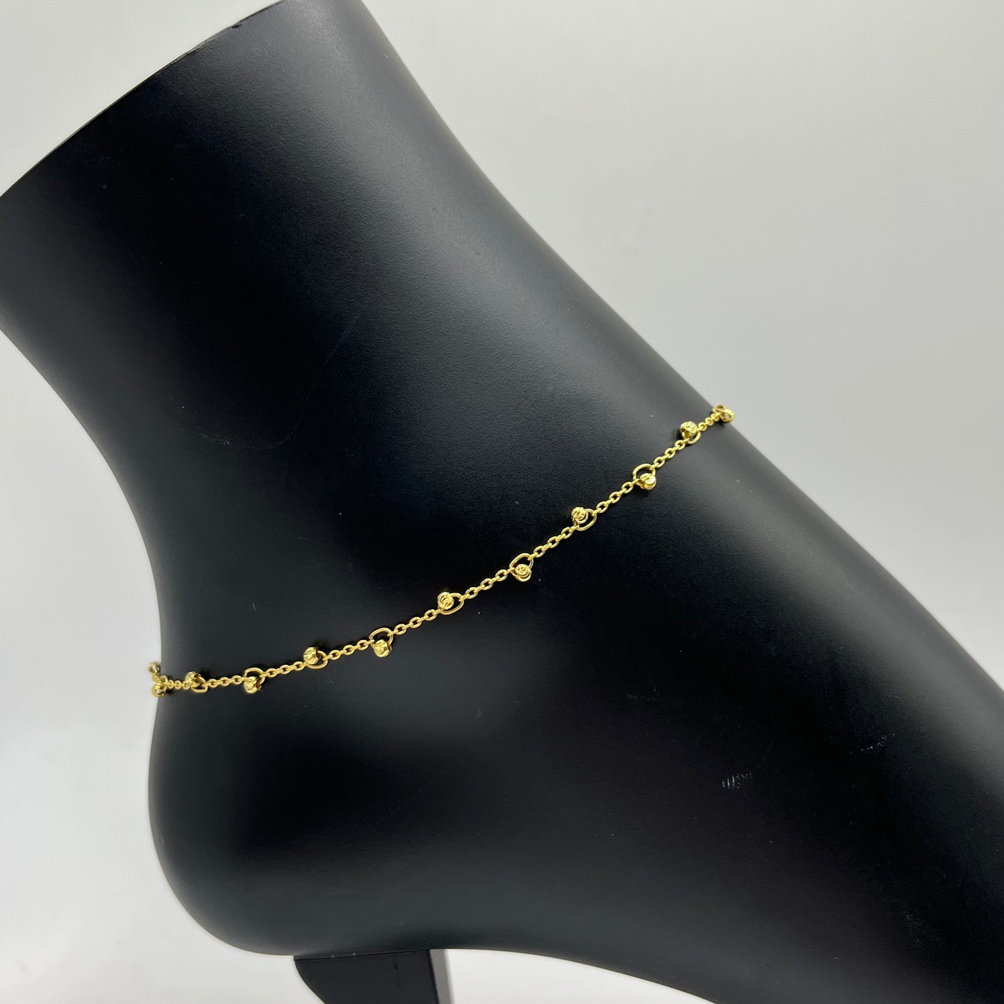 10k Gold Mini Mirror Ball Anklet