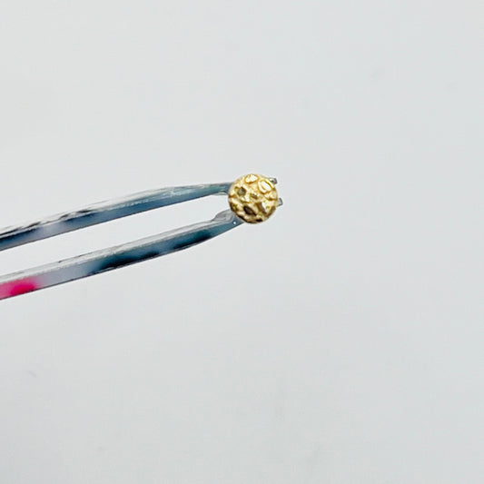 14K Gold Round Nugget Nose Ring