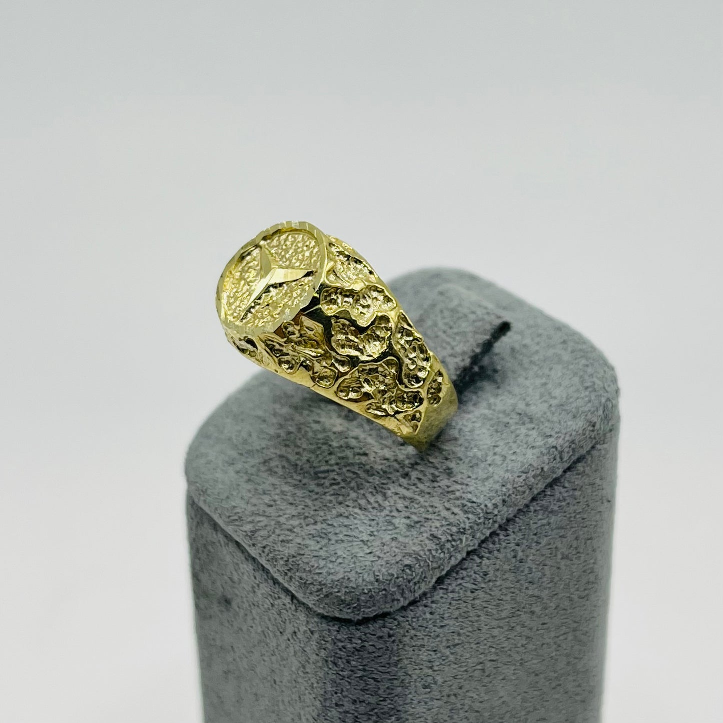 10K Gold Nugget Benz Ring (L)