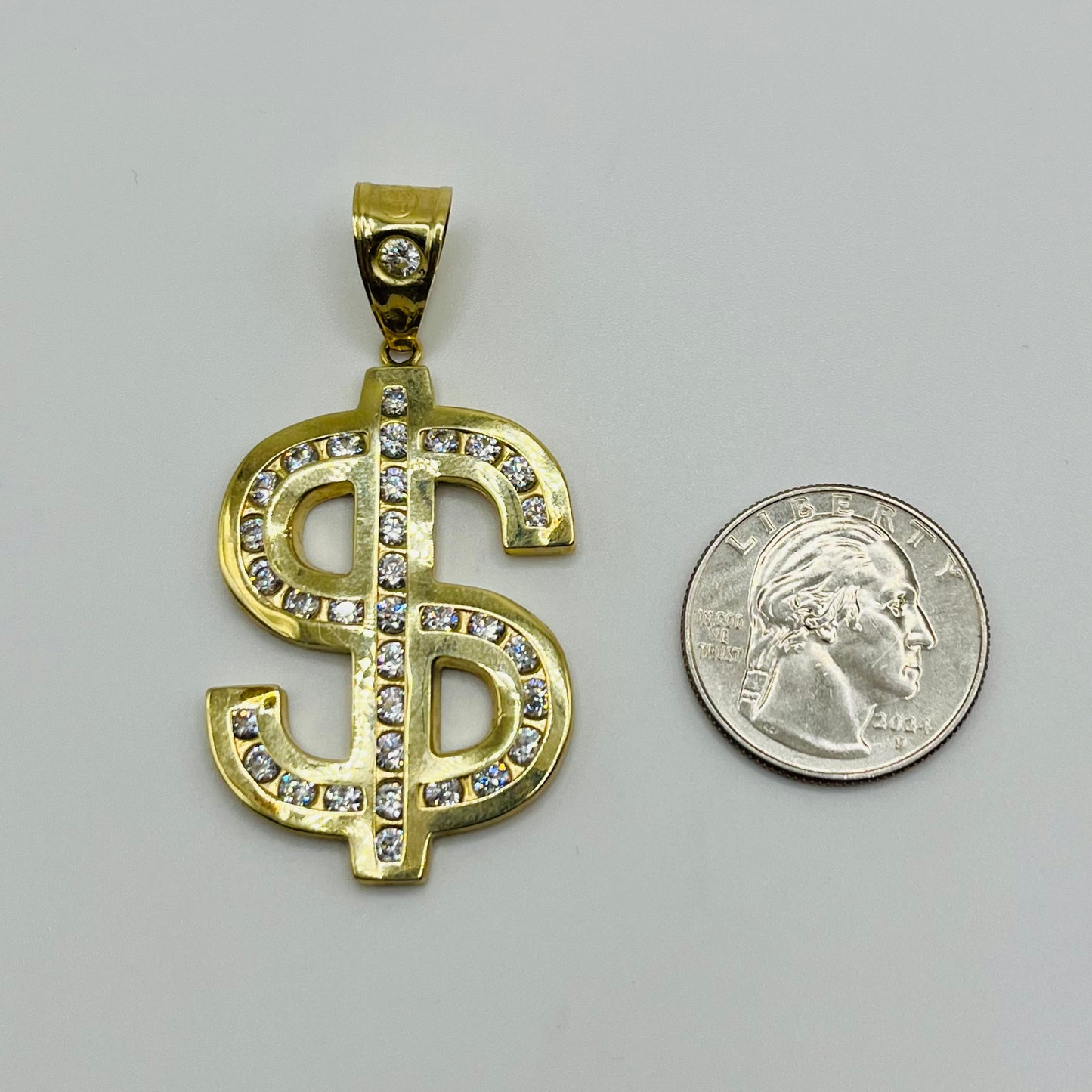 10k Gold MoneySign CZ Charm