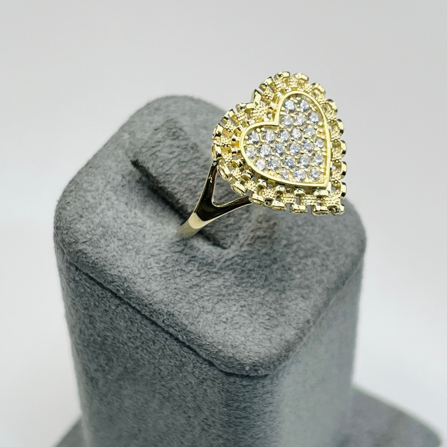 10k Gold RX Sparkle Ring White
