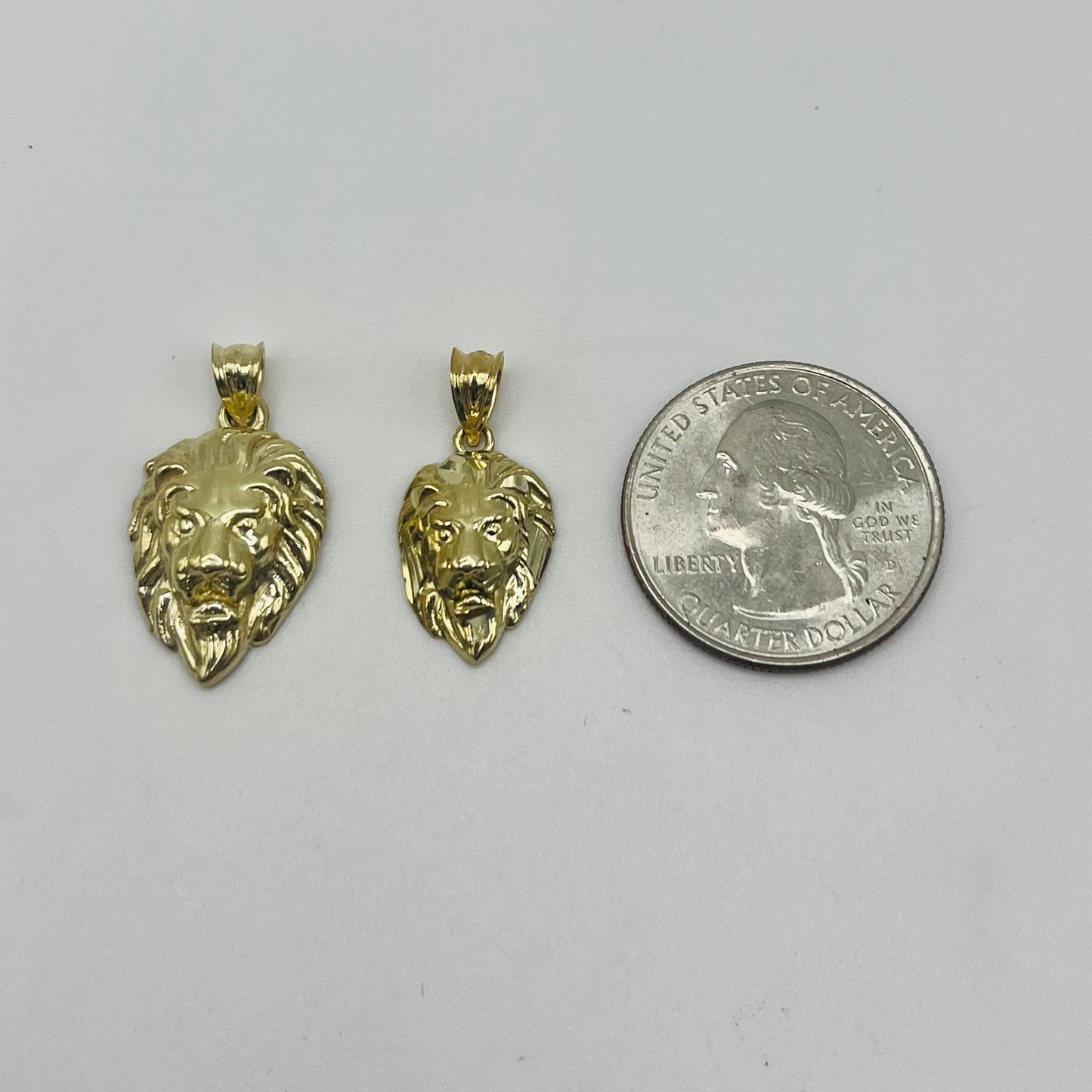 10k Gold High Polish Lion Face Charm (M)