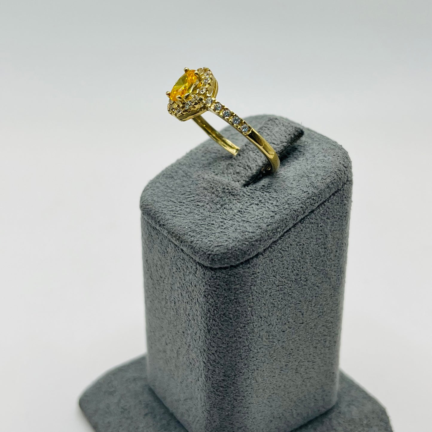 10k Golden Halo Cz Ring