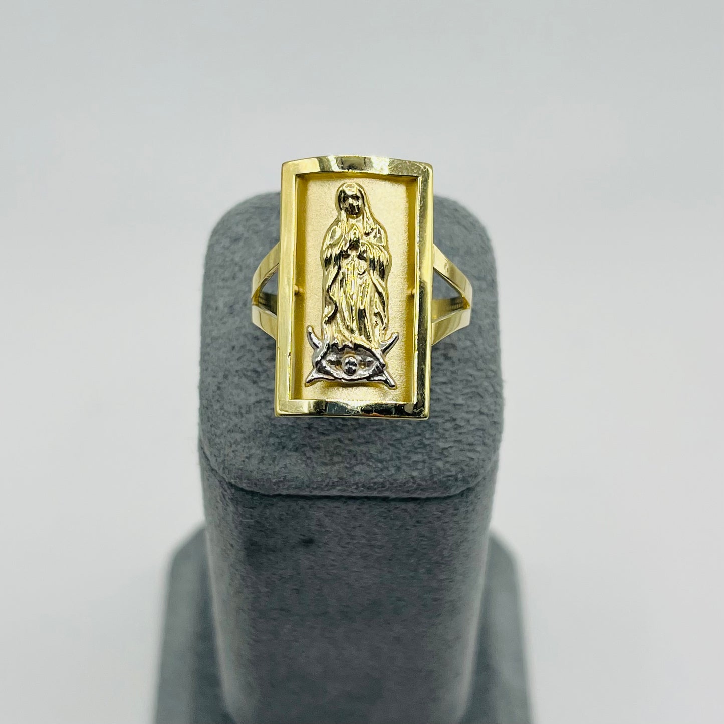 10k Gold Square Virgin Mary Ring