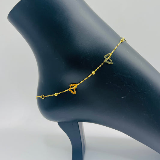 10k Gold Butterfly Charm Anklet