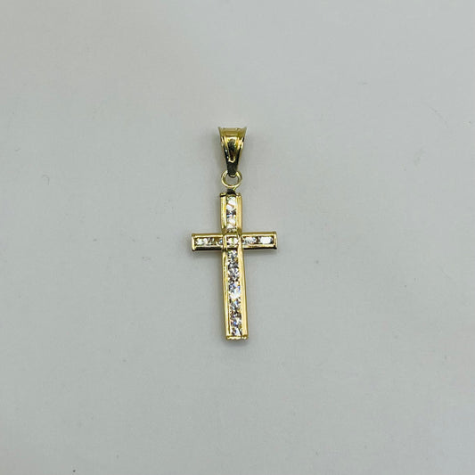 10K Gold Small Classic Cross with CZ