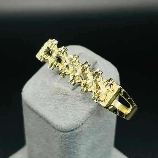 10K Gold Money Signs Two Finger Ring