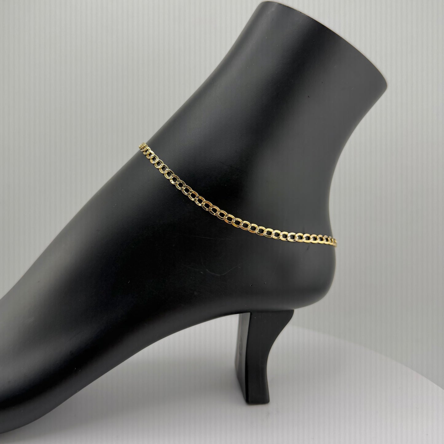 10k Gold DC 3.5mm Cuban Anklet